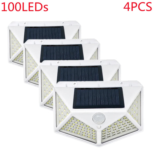 100 Led Solar Light Security Outdoor Solar Wall Lamp PIR Motion Sensor Lamp Waterproof Solar Wall Light for Garden Decoration